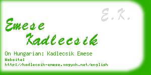 emese kadlecsik business card